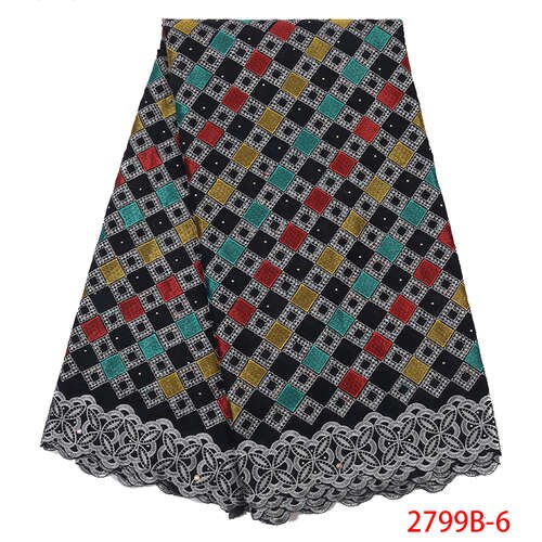 schweizer Schleier spitze schwarz Afrikanische spitze schweizer spitze baumwolle mit steinen kleider für frauen KS2799B-2: Bild 6