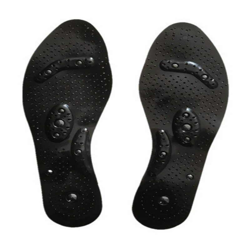 1 pair Magnetic Therapy Slimming Insoles Foot Patch Cushion Shoe Insole Gel Pad Acupressure Slimming Insoles Foot Care Insert: Black / 25cm(EU35-40)