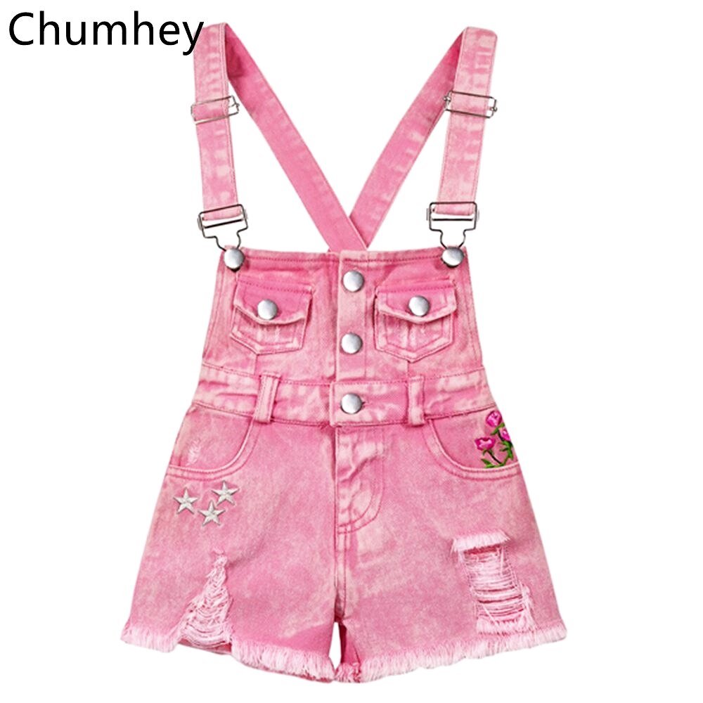 Chumhey 0-11T Zomer Kinderkleding Sets Jeans Voor Meisjes Broek Kinderen Denim Overalls Jarretel Shorts Roze jumpsuit Broek