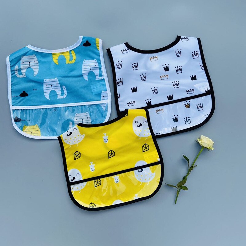 Baby Essen Wasserdichte Tuch Lätzchen mit Tasche Cartoon Weichen Speichel Handtuch Fütterung Bib Atmungs Bib Kinder Junge und Mädchen Baby lätzchen