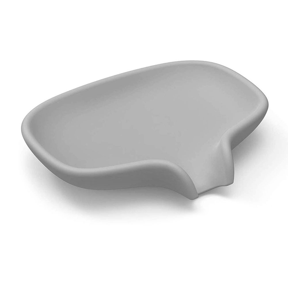 Portable Silicone Soap Holder Non Slip Soap Box Toilet Shower Case Holder ContainerBathroom Gadgets Dish Tray Holder Storage Box: Gray