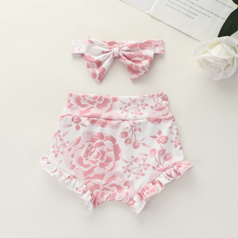 Novo 2 pçs/set bebê meninas leopardo shorts de algodão infantil crianças babados calças curtas verão conjunto roupas