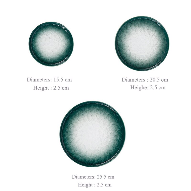 Ceramic Round Dessert Cake Bread Plate North European Salad Sushi Serving Platter Stone Pattern Dinnerware Dish Set Food Tray