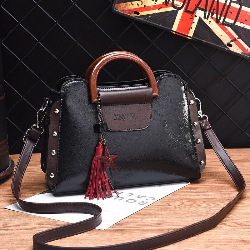 Ladies all-match handbag bag women's shoulder bag diagonal bag shell bag ladies bags handbags: black