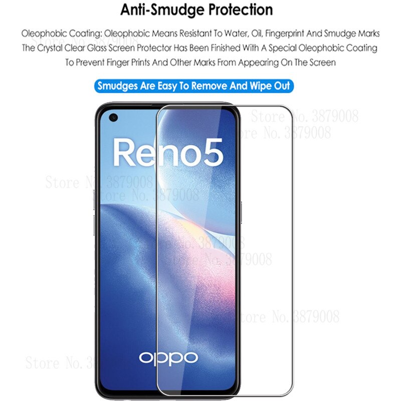 2 Stuks Clear Glas Voor Oppo Reno 5 4G Slimme Telefoon Screen Protector Op Reno5 5G Nfc Reno 5 Appo Reno-5 Veiligheid Glas Films Cover 9H