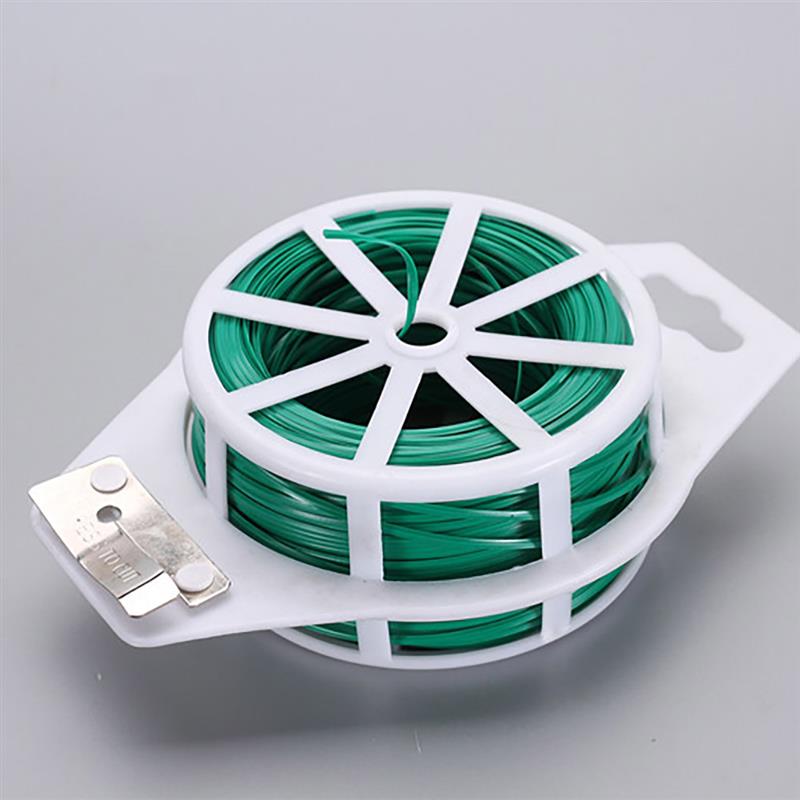 Gardening Twist Tie 100m/50m Plastic-Coated Wire Binding Cable Rubber-Coated Binding Rope PVC Garden Flower Plant