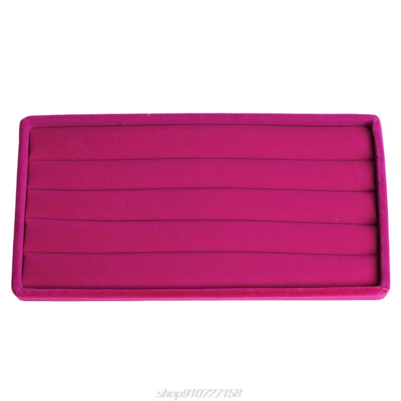 Samettikorusormus korvakoru näyttölaatikko tarjottimen pidike säilytysvitriinin järjestäjä  d14 20: Kuuma pinkki