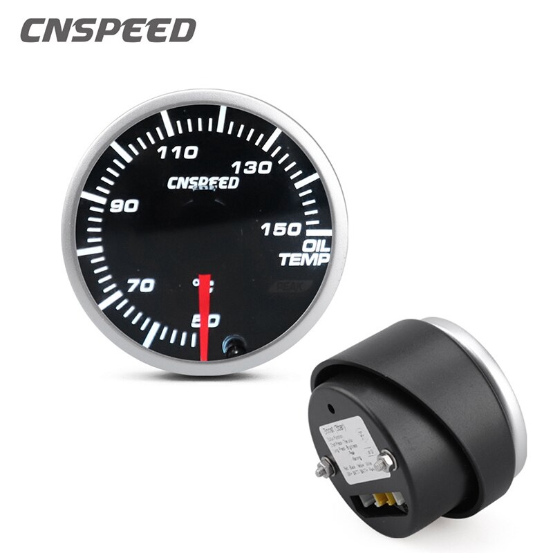 CNSPEED 2 Inch 52mm Car 12V Oil Temperature Gauge 50-150℃ LED 10-Color Oil Temperature Gauge Auto Car Gauge/Car Meter: Default Title