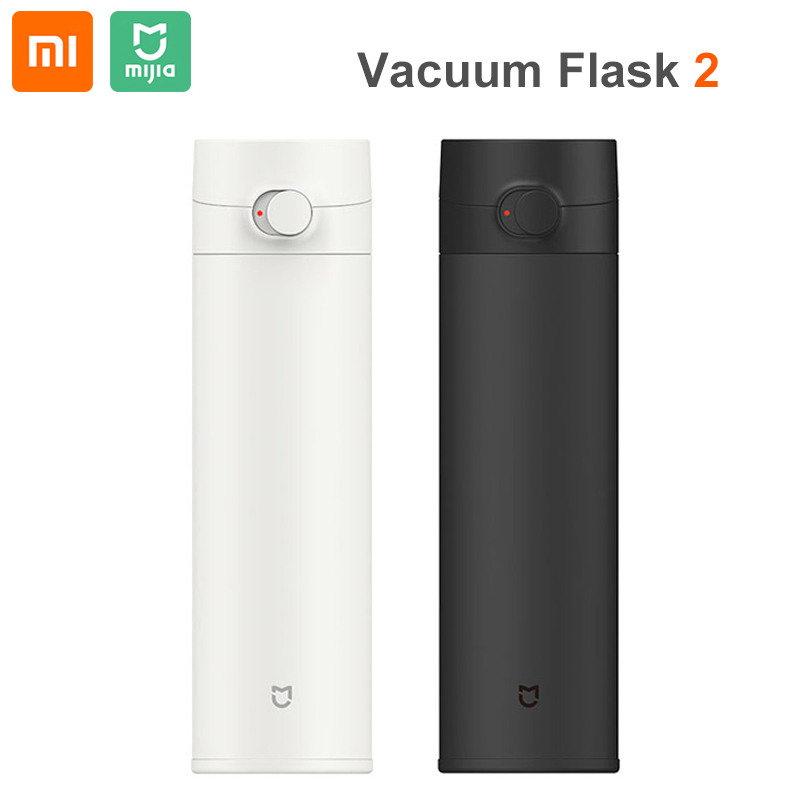 Xiaomi-taza de agua Mijia 2 Original, termo de 480mL para mantener el calor/frío, botella portátil de viaje, de bloqueo de acero inoxidable 316L