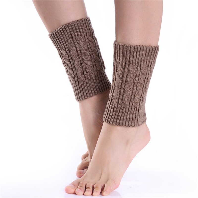 Jambières en tricot thermique pour femme, jambières, manches courtes, à la , chauffe-pieds, pour l&#39;hiver: Khaki