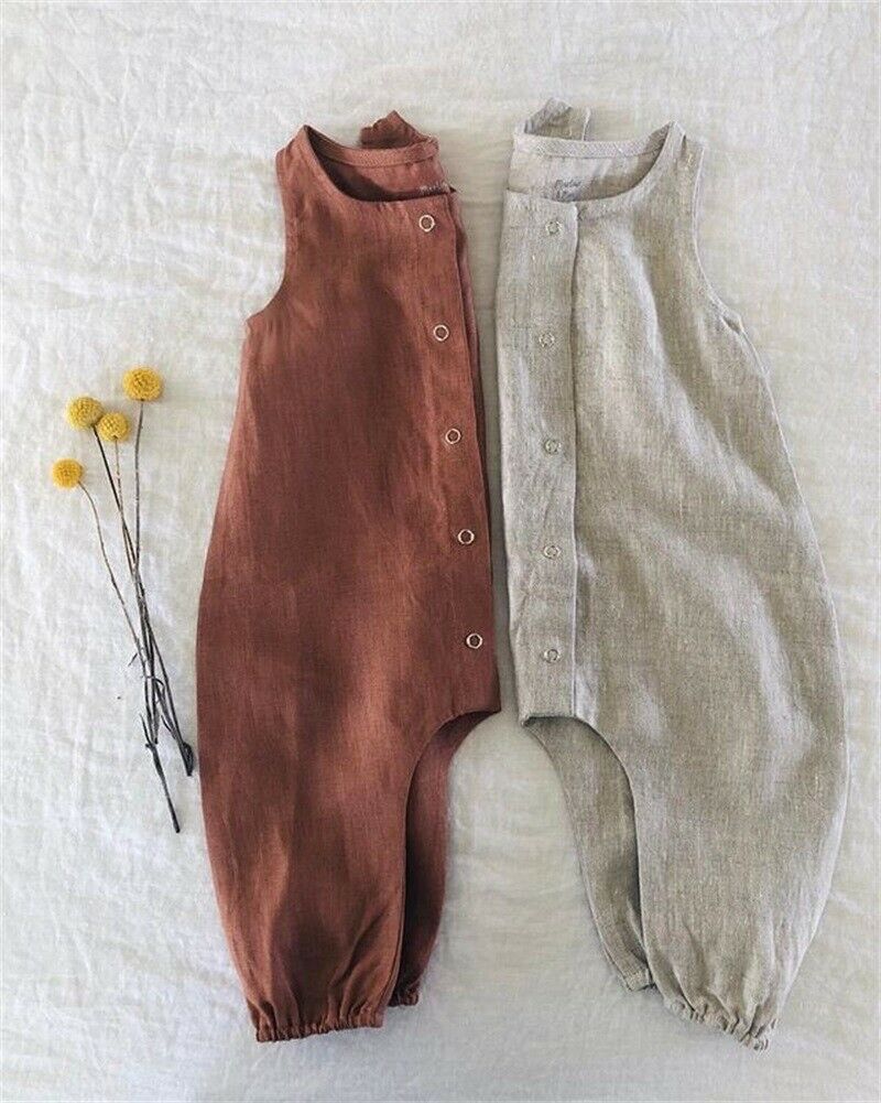 Neugeborenen Kleinkind Baby Jungen Mädchen Strampler Ärmelloses Sommer Baumwolle und Leinen lässig Baby Sunsuit Outfit Kleidung Gesamt