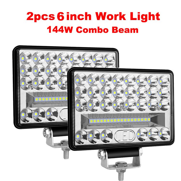 Barra de luz LED de 4 '', 5'', 6'', 7 pulgadas, punto todoterreno, luz de trabajo LED para camión, coche, barco, Tractor, 4x4, faros Atv, 12V, 24V: Castaño