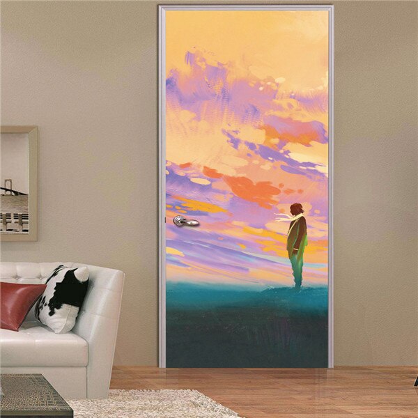 Europese Restaurant Deur Sticker Universele 3D PVC Behang DIY Waterdichte Muurschildering Sticker Voor Woonkamer Slaapkamer Home Decor: MT235