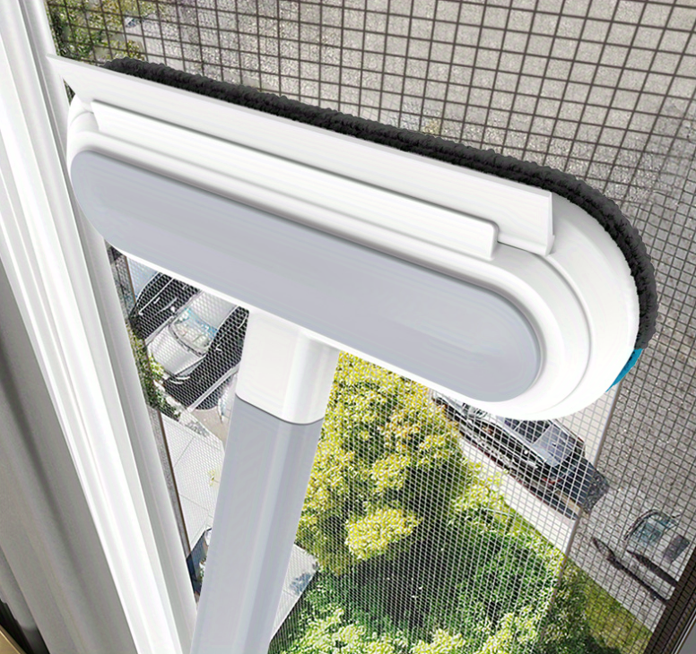 1 cepillo multifuncional para limpieza de ventanas y minieliminador de pelo de mascotas, herramienta de limpieza de ventanas para uso doméstico