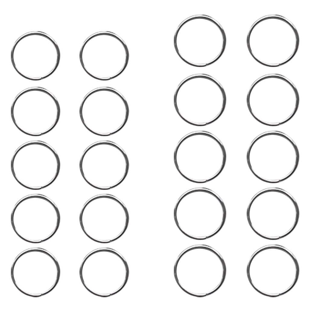 Set of 10 Stainless Steel O- Key Rings Split Metal Rings Key