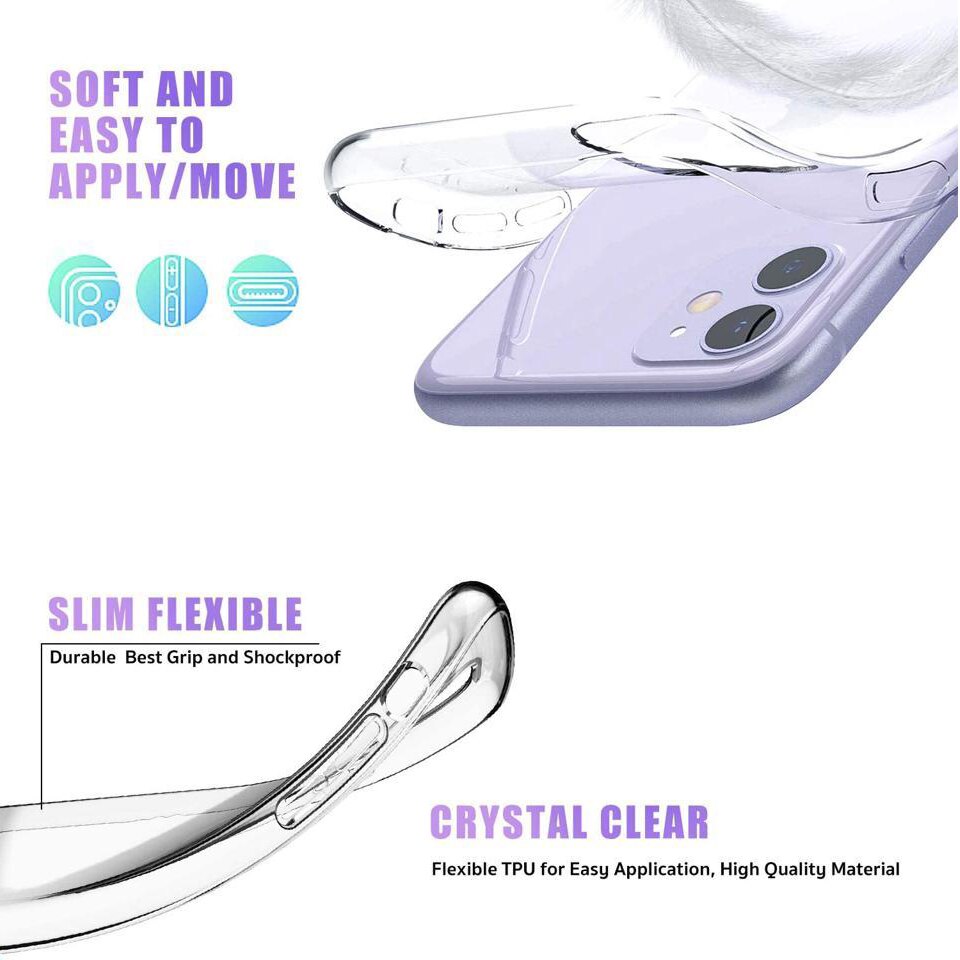 Ultra thin Slim Clear Case For iPhone 11 Pro Max 11Pro XS X XR 7 8 Plus 6 6S SE 12 Mini Transparent Cover Phone Accessories