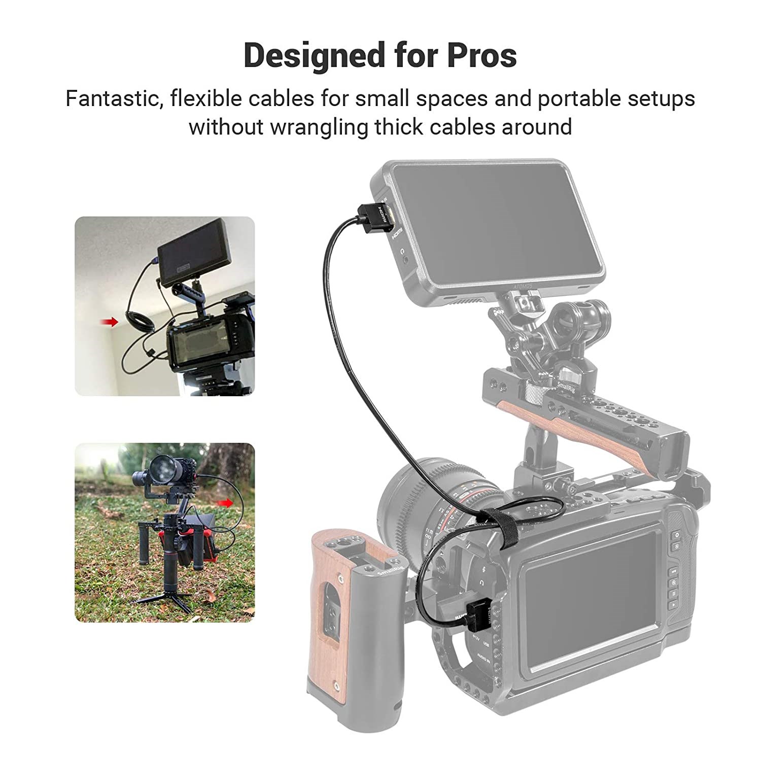 SmallRig Ultra Slim 4K 60HZ 2,0 Kabel 33/55cm für DSLR/ monitor/drahtlose video sender & empfänger 2956/2957