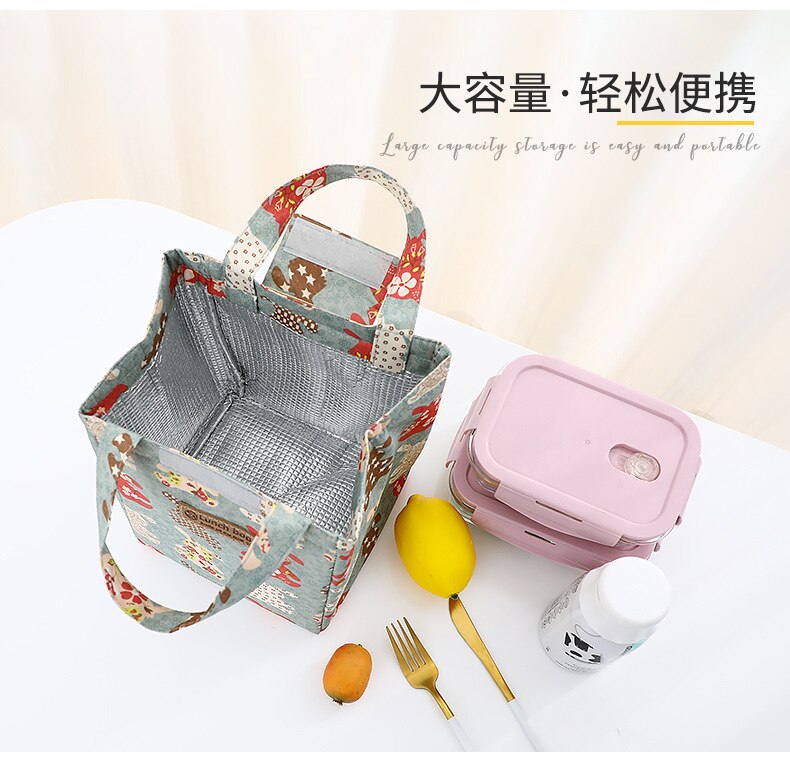 Herbst verdickt eis beutel wärme erhaltung mittagessen tasche tragbaren mittagessen Kasten Hand durchführung eis tasche welle punkt lagerung tasche