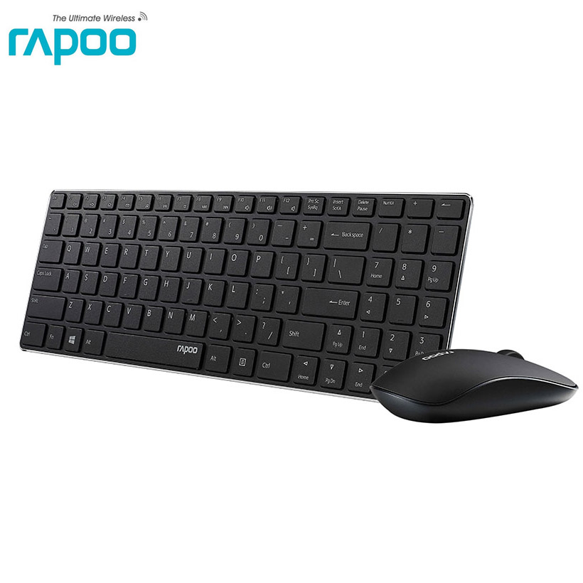 Rapoo 9300M 4.9Mm Ultra Slanke Draagbare Mute Draadloos Toetsenbord En Muis Combo Ondersteuning Bluetooth 3.0/4.0 &amp; 2.4G Sluit 3 Apparaten