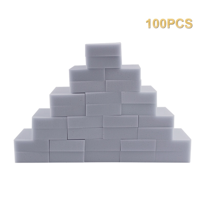 100 Stks/partij Melamine Spons Magische Spons Gum Keuken Melamine Sponge Cleaning Spons Voor Kantoor Badkamer: Grey