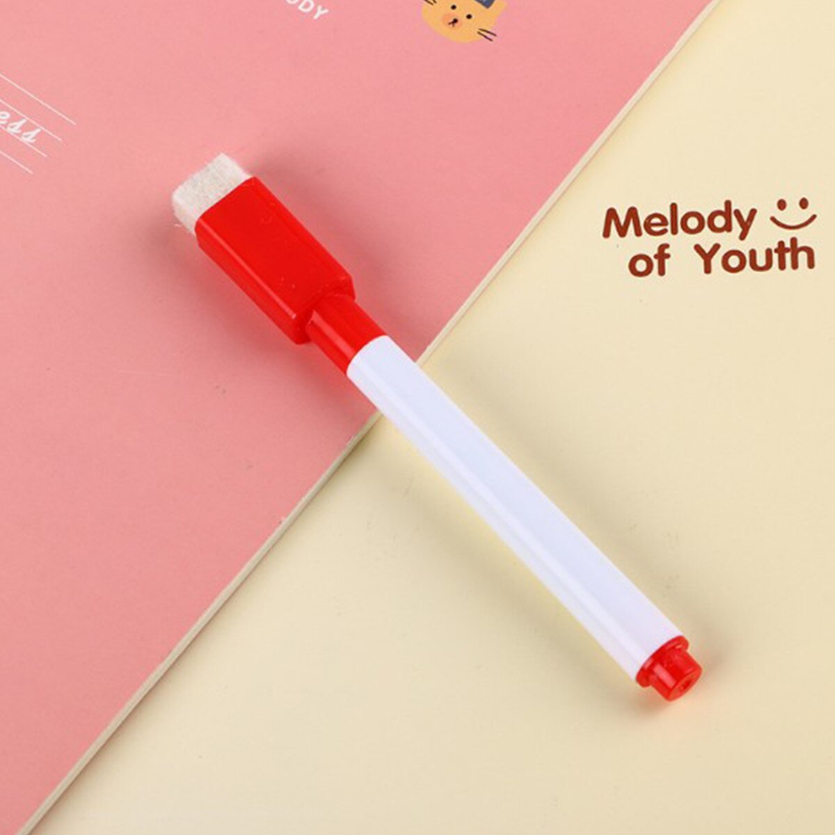 8 colors White Board Marker Pens Pen Dry Eraser Easy Wipe Whiteboard With Eraser: Red