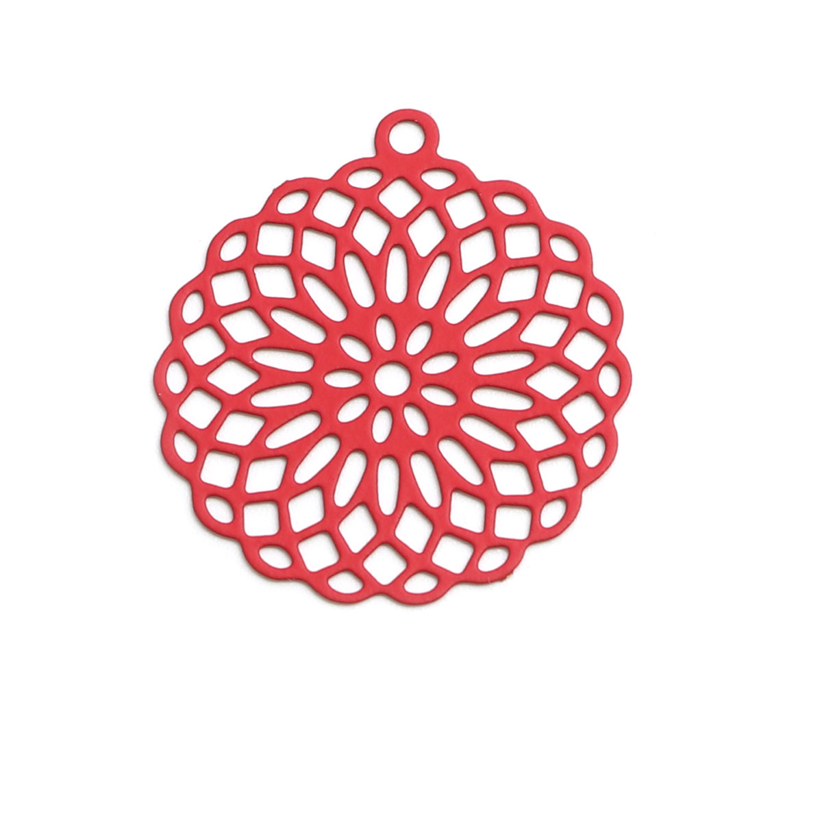 Flower of life berlocker koppar filigran stämpling hängen silver färg 3cm x 2.7cm för att göra själv örhängen smycken , 10 st