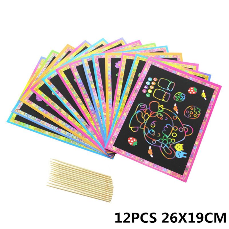 Lyanny - Kit De Peinture à Gratter 35 Pièces, Arc-en-ciel, Avec Outils Et Peintures, Dès 4 Ans