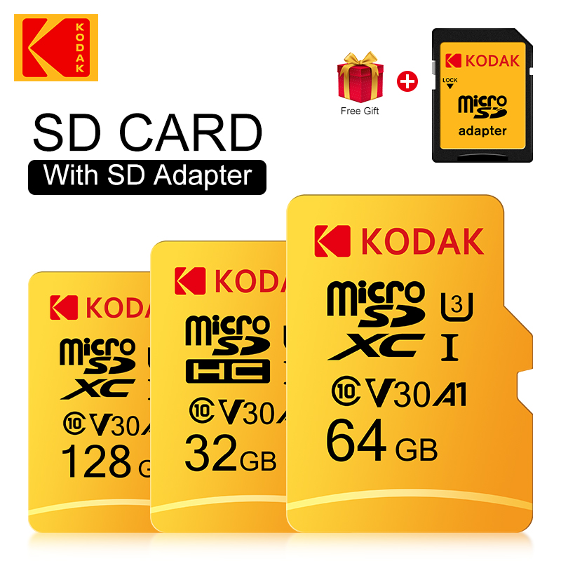 Oryginalna karta pamięci Kodak Micro SD 128 GB klasy 10 Karta pamięci 64 GB Karta pamięci 256 GB 32 GB V30 U3 do rejestratora jazdy