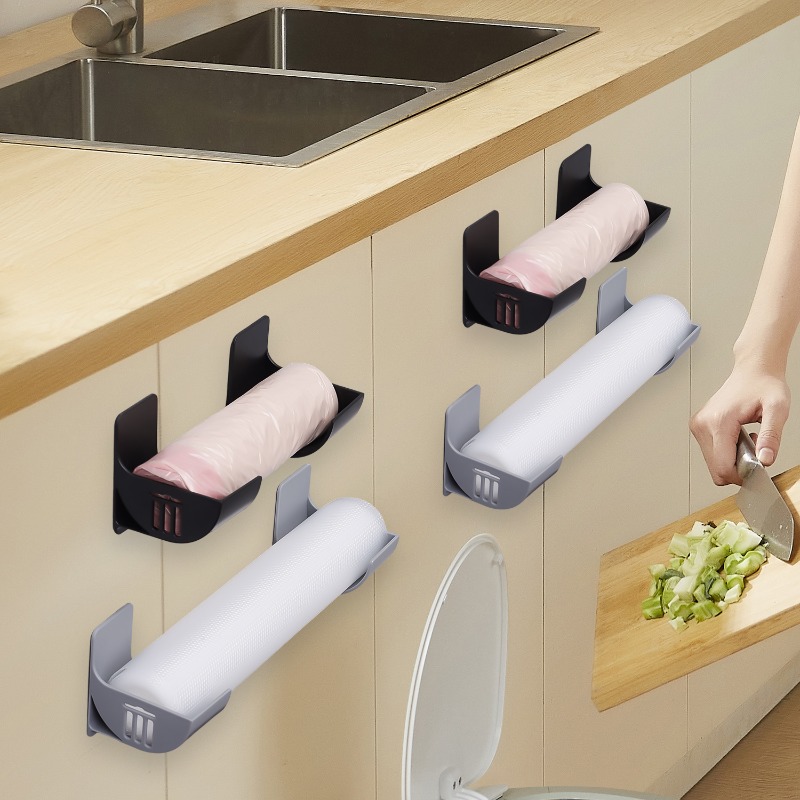 Wall Mounted Trash Bag Shelf Holder Garbage Bag Storage Box Fresh Film Roll Container Dispenser Self-Adhesive Garbage Roll Racks