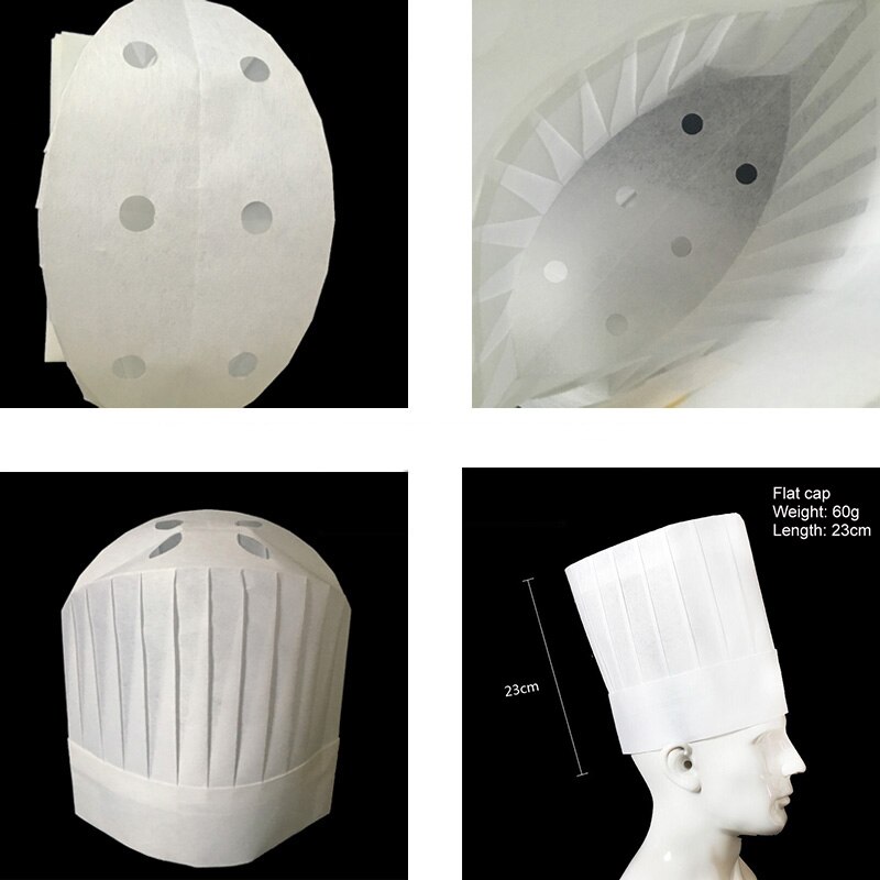 20 pcs/lot Disposable Chef Hat Thicken Non-woven fabric White cook cap Hotel Restaurant Bread Cake Baker's Hat