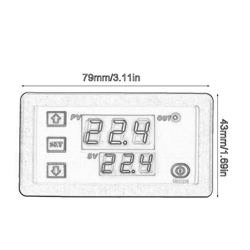 W3230 controlador de temperatura termostato dupla led digital regulador de temperatura detector medidor temp refrigerador calor