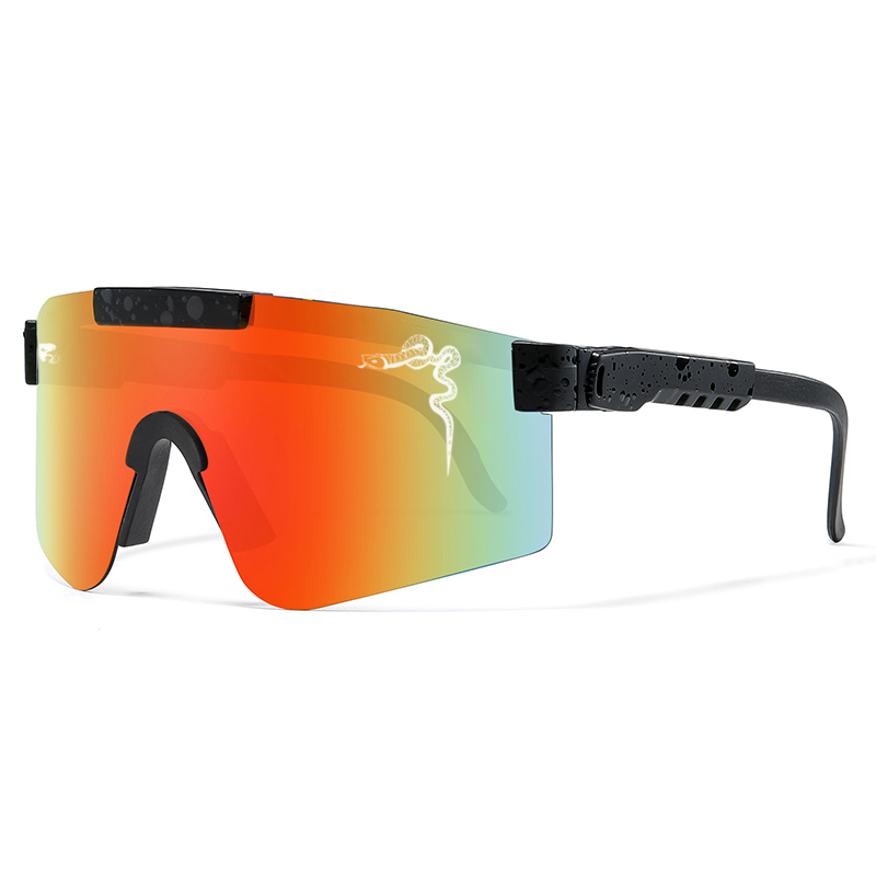Gafas deportivas para hombre y mujer, gafas de sol para ciclismo, gafas para exteriores, piernas dobles, bicicleta, vista amplia, gafas a prueba de viento para Mtb UV400: Rojo