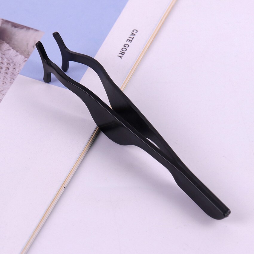 1PC Falsche Wimpern Pinzette Falsche Wimpern Applikator Wimpern Verlängerung Curler Zange Hilfs Klemme machen-hoch Zange Werkzeuge: Schwarz