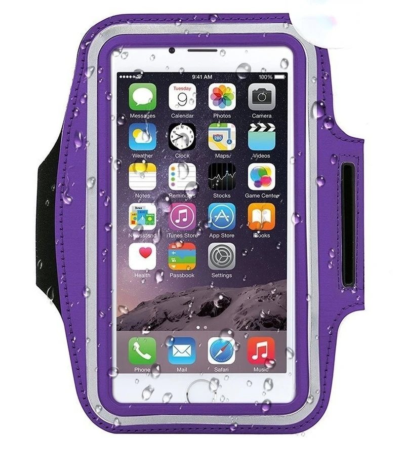 Männer frauen Lauf Telefon fallen Wasserdicht Touchscreen Armbinde Sport und Fitness Läuft Zubehör für 4-6 zoll Smartphones: Lila