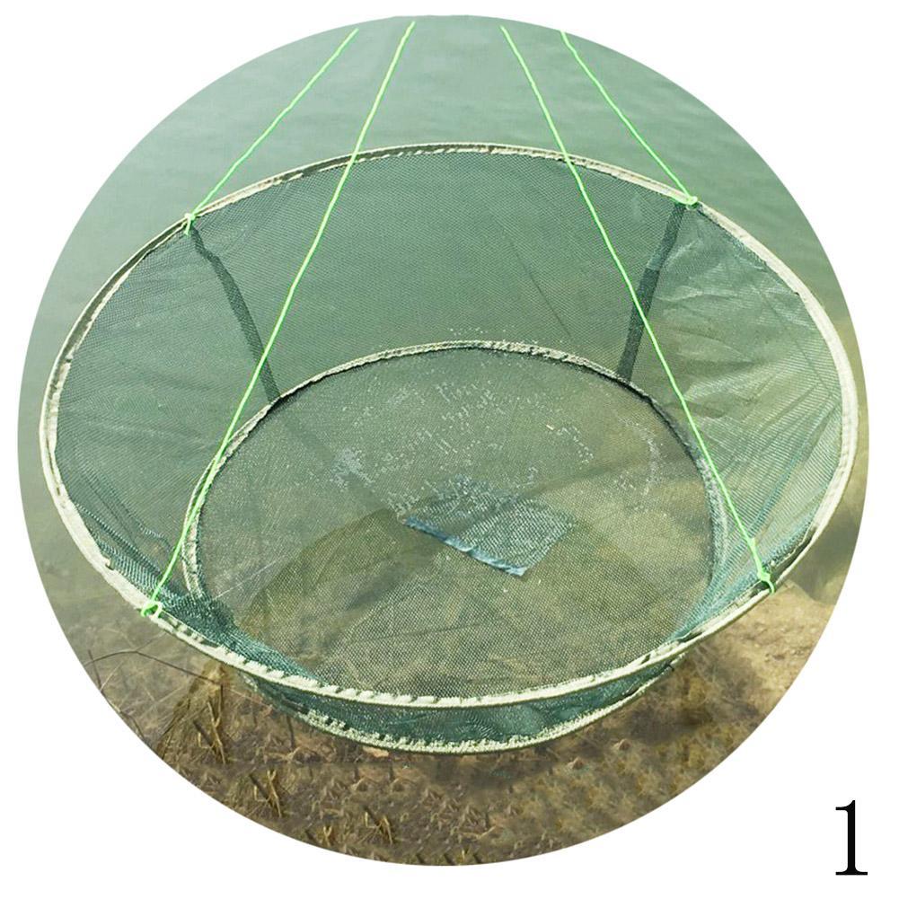 1 pièces Cage de pêche verte ronde en Nylon filet crevettes engins de pêche écrevisses poissons coulée pliante Portable attrape filets crevettes