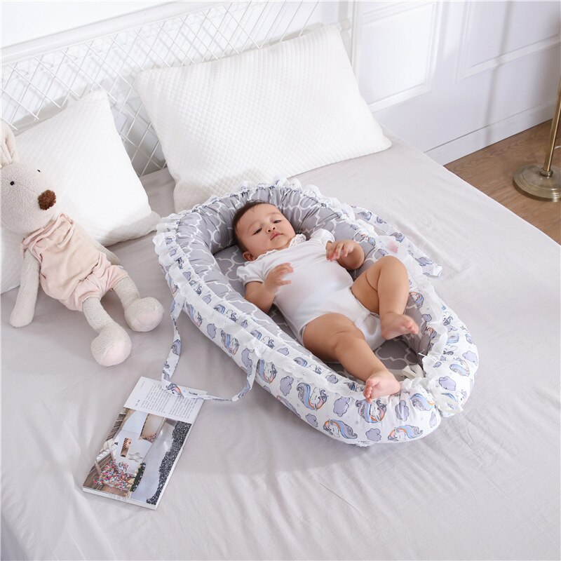 85*50cm Babynest Bett Tragbare Krippe Reise Bett Kleinkind Kleinkind Baumwolle Krippe Wiege Für Neugeborene Baby Kindergarten Tragetasche co Schläfer Bett