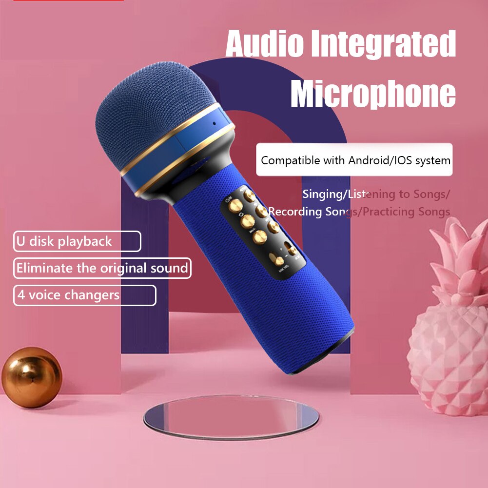 WS-898 Muziek Zingen Microfoon Multifunctionele Handheld Bluetooth-Compatibel Microfoon Karaoke Player Mic Machine