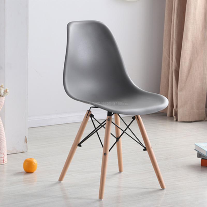 Nordisk spisestol moderne minimalistisk stil hjemme lat studentrygg lesebok krakk plast spisestuestol: Stil 10