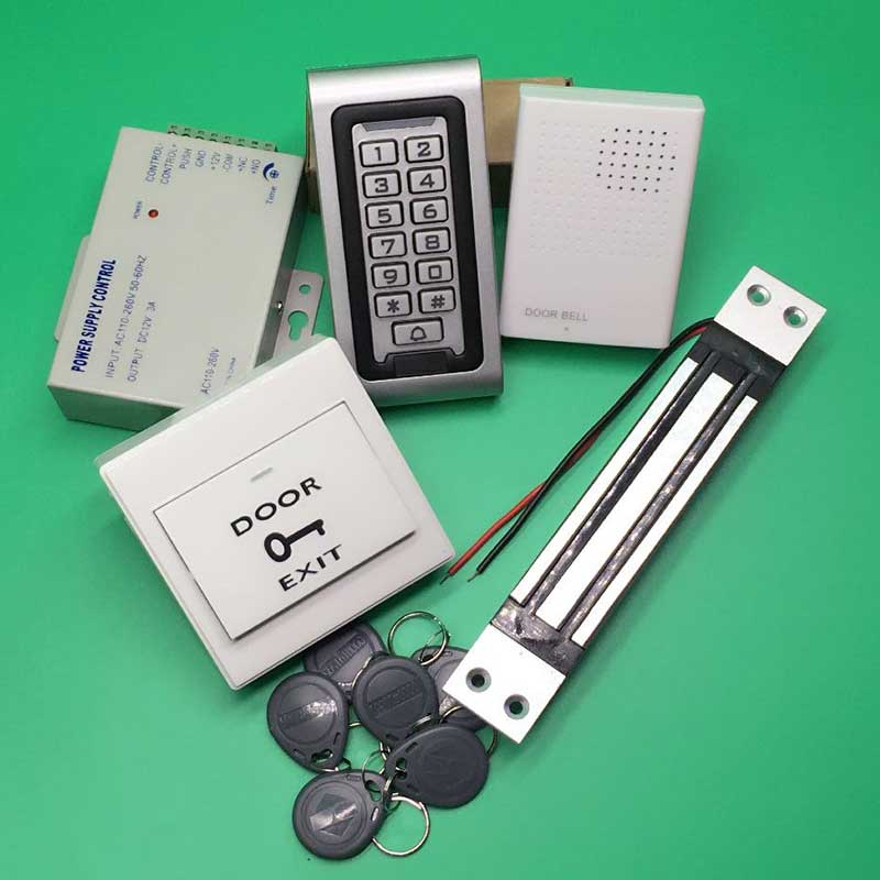 125khz Waterproof door Access Control Kit +180KG Embedded Magnetic Lock 12V3A Power Supply IP65 Access Control