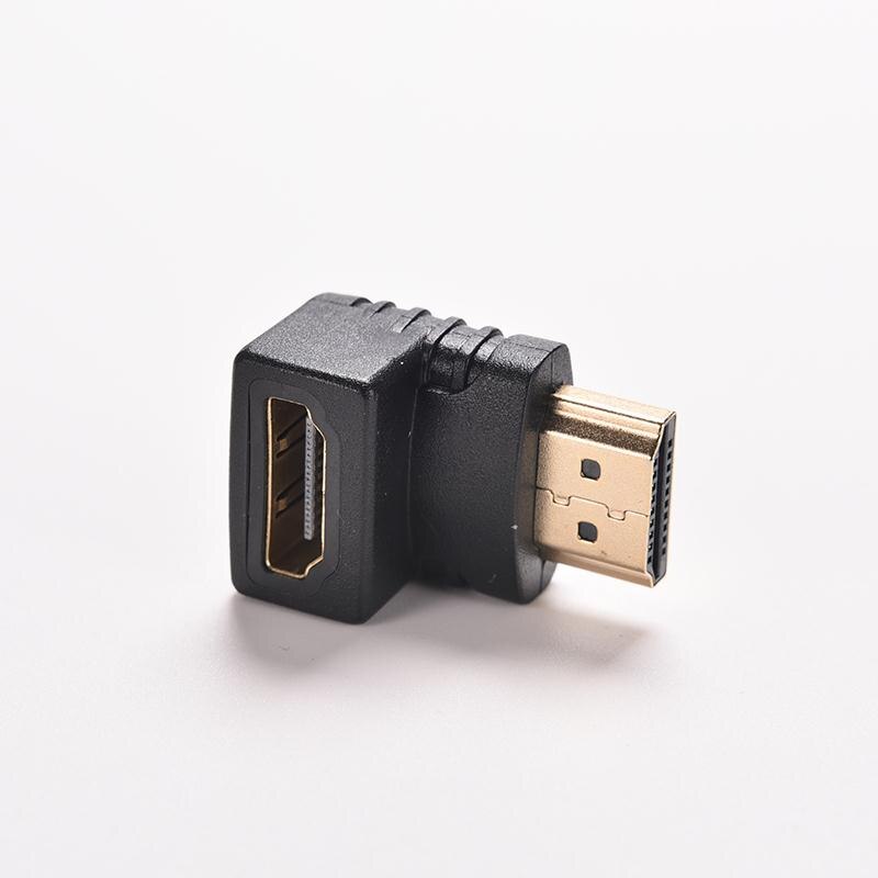 1PC 90 Degree HDTV 1080P HDMI Cable Connector HDMI V1.4 Right Angle A Male to HDMI V1.4 B Female Gold Plated Cable Adapter