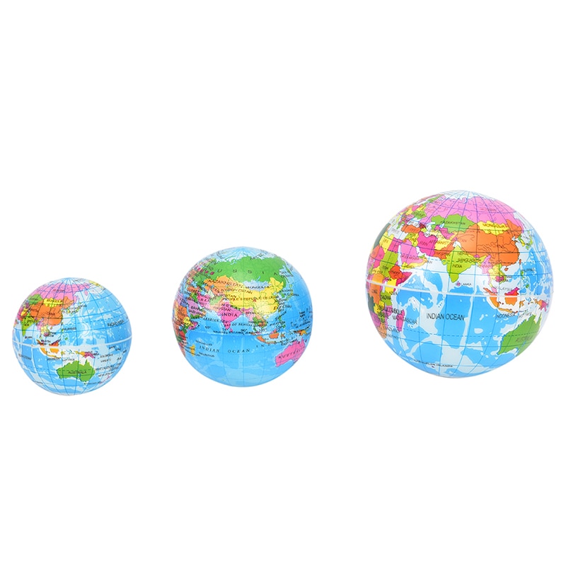 Aardrijkskunde Onderwijs Hand Squeeze Bal Mode Grappige Zachte Aarde World Map Globe Foam Stress Relief Stuiterbal 1Pc