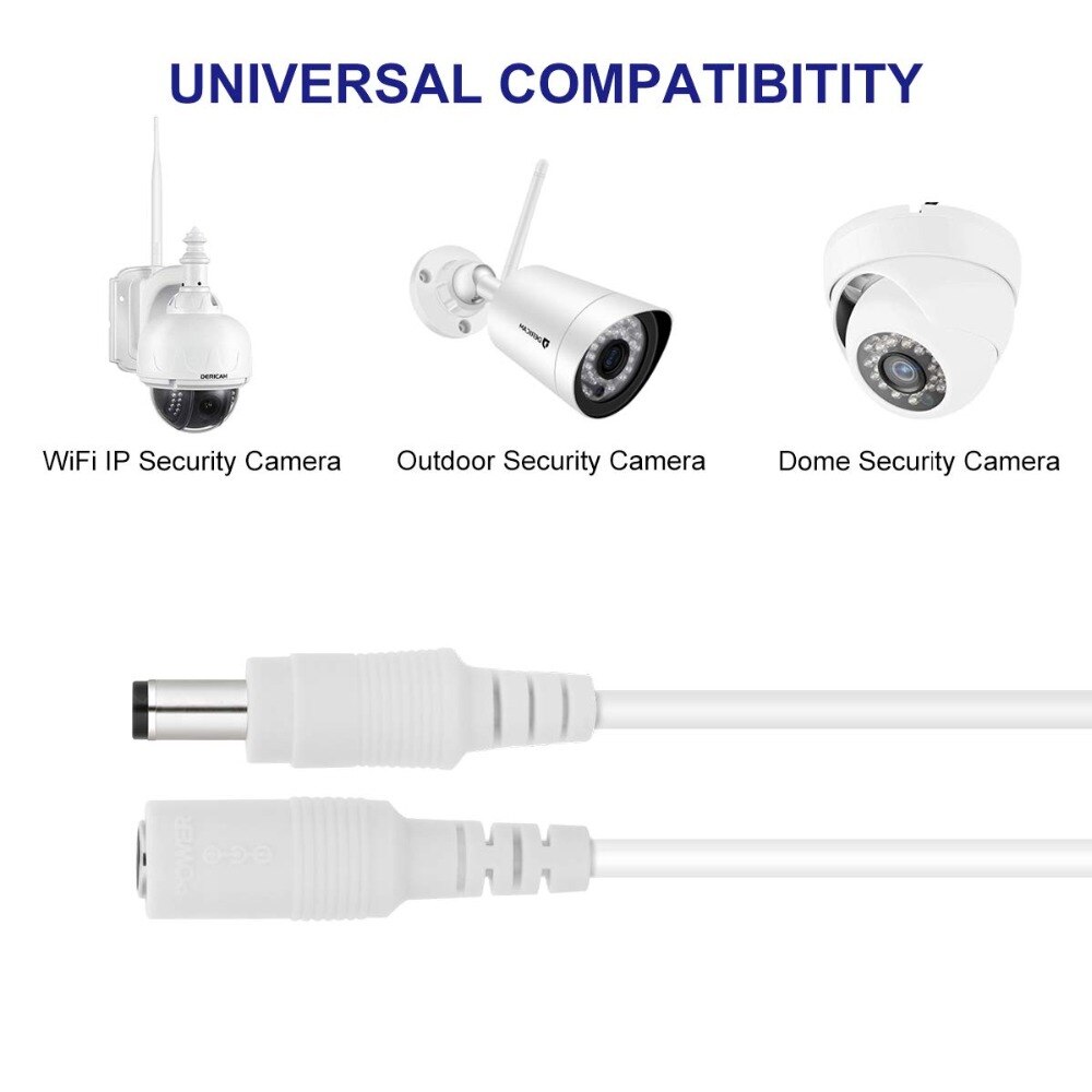 12V DC Cable Extension Wire Connector 1m 2m 5m 10m 20m Power Cord Adapter 5.5mmx2.1mm For LED Strip Light CCTV Camera Projector