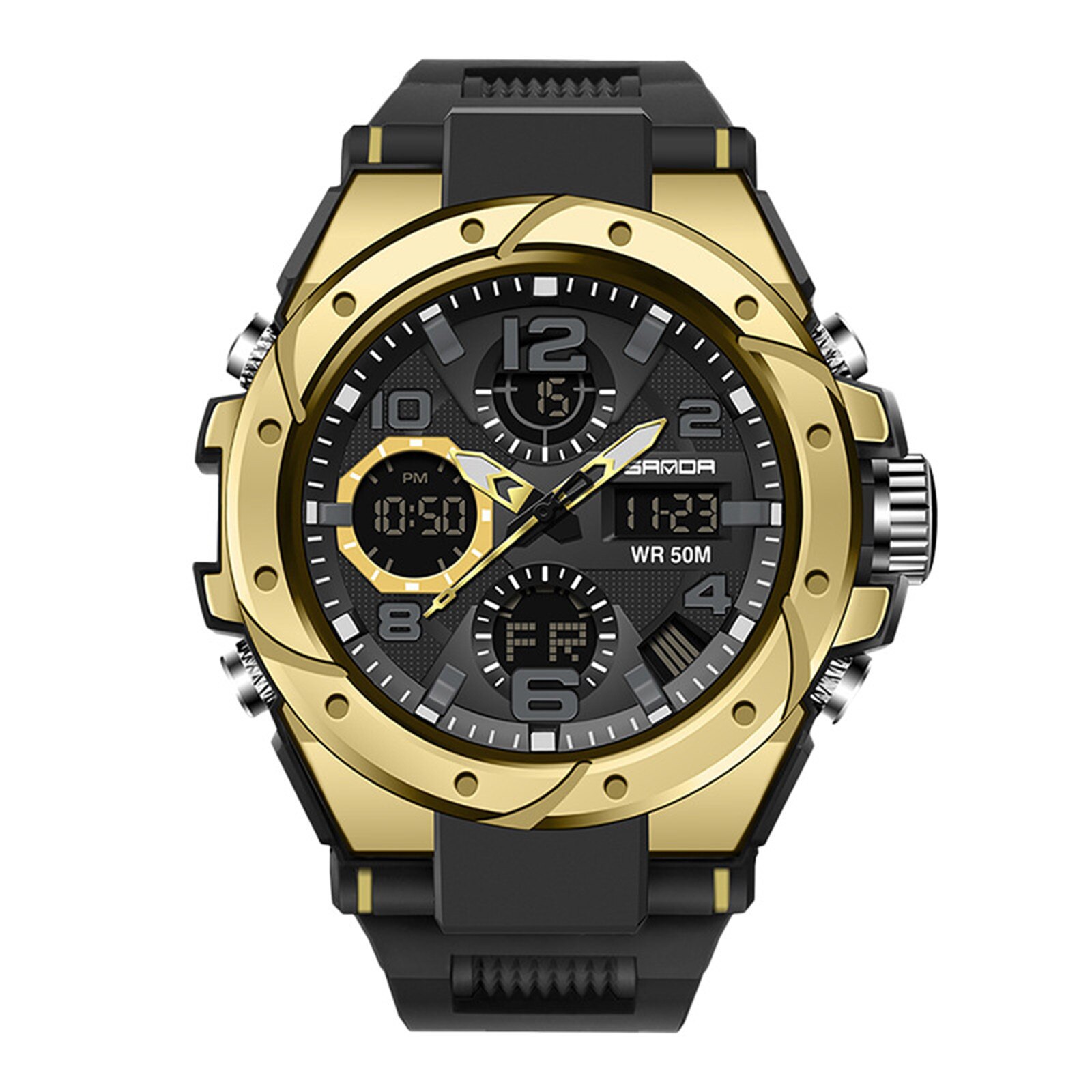 Mode Sport Heren Horloge Serie Creatieve Multifunctionele Dual Beweging Led Digitaal Horloge Relogios Masculinos Militar: E