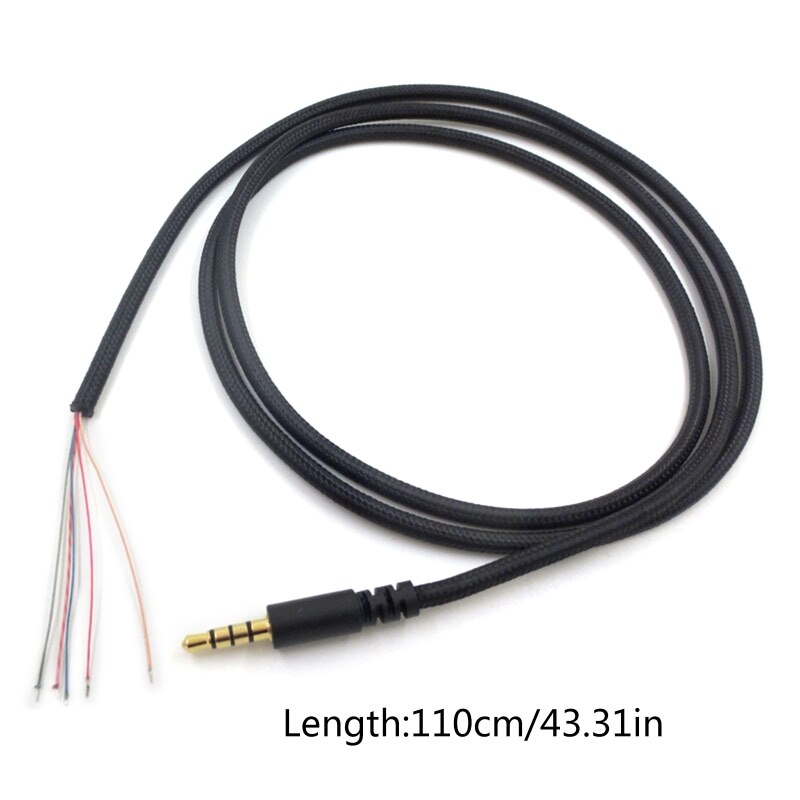 Cable auxiliar de repuesto para reparación de DIY para Kingston HyperX Cloud II Core Pro Cloudx Stinger Revolver S, auriculares para juegos con Cable: Negro