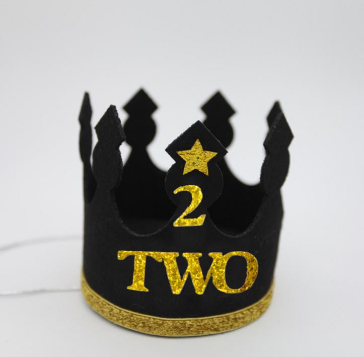 1 Pc Birthday Hats Decor Cap One First Birthday Hat Princess Boy Crown 1st 2nd 3rd Year Old Number Birthday Party Decorations: 12