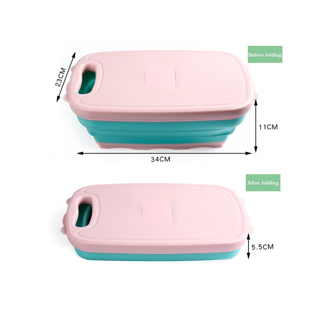 Multifunction Chopping Board Foldable Drain Basket Kitchen Knives Set Vegetable Cutting Board Veg Fruit Storage Basket Household
