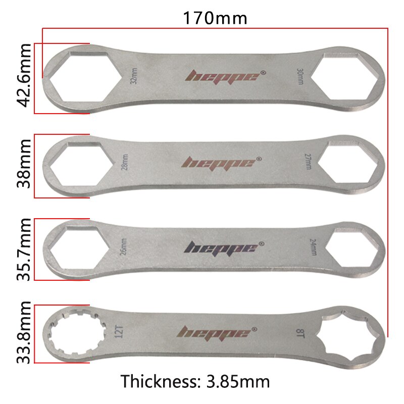 HEPPE Fahrrad Gabel Schulter Schlüssel Fahrrad Gabel Reparatur Werkzeug Gabel Kappe Schlüssel 8-12T/24/26/27/28/30/32mm für XCR XCT XCM ST RST