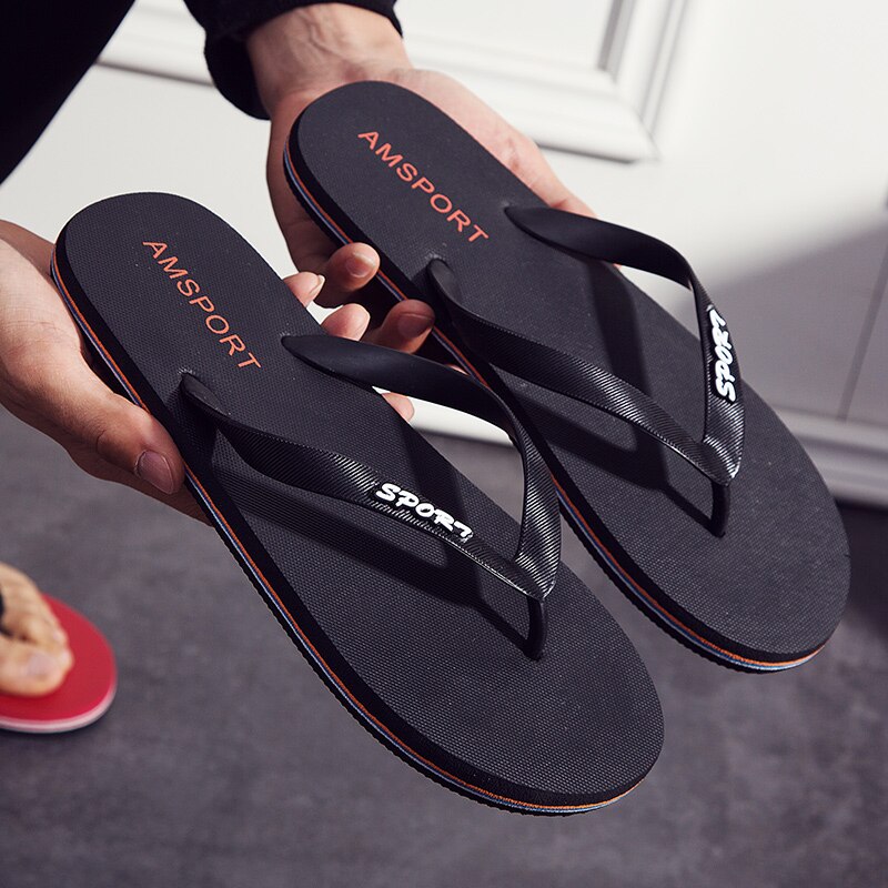 Jiemiao strandsandalen, flache sohle, wasserdichte, rutschfeste sandalen, kippen-Flops für herren