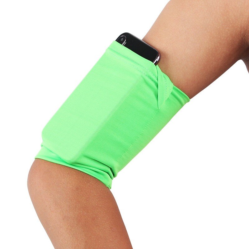Cell Phone Bag Armband Outdoor Running Universal Mobile Phone Bands Hight Elastic Breathable Arm Jogging Band Fitness Arm Bags: Light Green