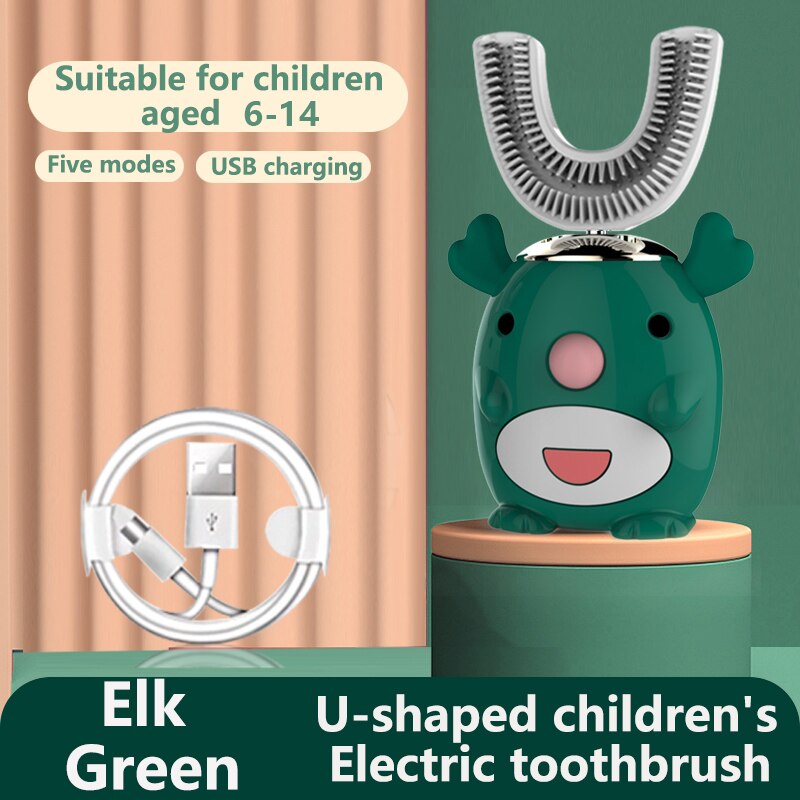 Smart 360 Grad XaoMi U Elektrische Zahnbürste Kinder Silizium Automatische Ultraschall Zähne Zahn Pinsel Cartoon-Muster Kinder: 14